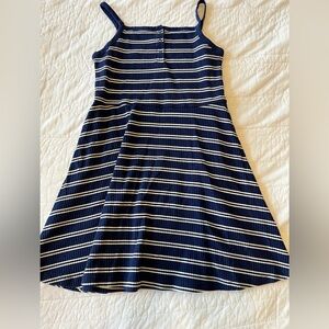 🌟3‎ for $35🌟 Hanna Andersson Navy Striped Ribbed Fit to Flare Tween Dress